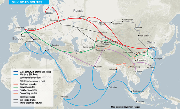 China-Europe rail map