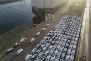 VW T-Roc units awaiting export at Leixões