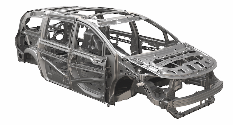 La carrocería del nuevo Chrysler Pacifica está compuesta en un 72% de aceros de alta resistencia