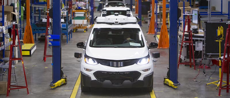 Chevrolet Bolt EV autonomous test vehicles are assembled at General Motors Orion Assembly in Orion Township, Michigan. (Photo by Jeffrey Sauger for General Motors)